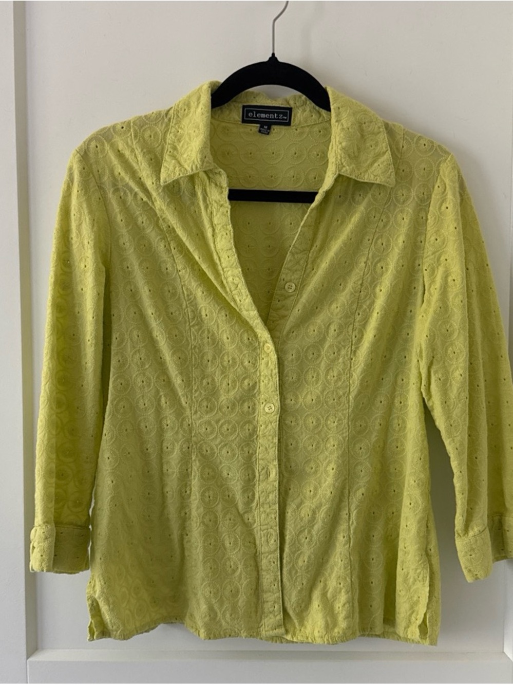 Elementz Lime Green Eyelet Button-Down Shirt